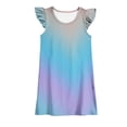 thumbnail image 1 of Plebaso Robes pour Bébés Filles Été Col Rond Manches Volantes Dégradé Robe d'Été Mode Enfants, 1 of 4