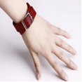 thumbnail image 5 of AYYUFE Women Punk Faux Leather Choker Chain Collar Necklace Spike Rivet Buckle Bracelet Faux Leather, Alloy Red, 5 of 7