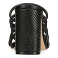 thumbnail image 2 of ALDO Womens Black Snake Print Strappy Padded Trelidda Square Toe Block Heel Slip On Slide Sandals 8 M, 2 of 4
