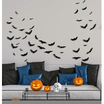 PALIFEUR Bats Wall Decor, 12 Pcs Bat Halloween Decoration Stickers for Home Decor, 5 Size Waterproof Black Spooky Bats for Halloween Indoor Decoration