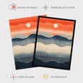 thumbnail image 2 of Low Sun High Tide Blue Orange Seascape Art Print Framed Poster Wall Decor 12x16 inch, 2 of 5
