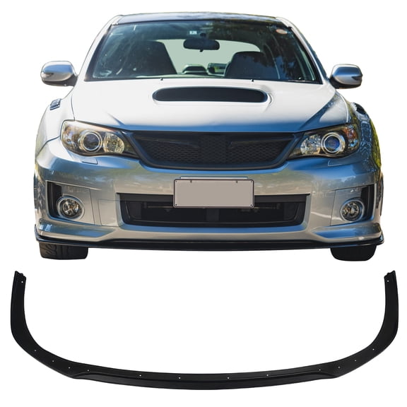 Ikon Motorsports Front Bumper Lip Compatible with 2011-2014 Subaru Impreza WRX & WRX STI All Models V Style Matte Black PP Air Dam Chin Spoiler Protector Splitter 1PC