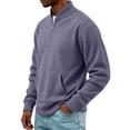 thumbnail image 5 of Frnrwgo Mens Sweater Soft Textured Loose Fit Half Zip Long Sleeve Pullover Casual Fall Winter Top, 5 of 8