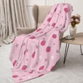 thumbnail image 3 of Disketp Strawberries Cozy Flannel Fleece Throw Blanket: Has a velvety texture for All Seasons - Perfect for Women, Men, & Kids"80"x60", 3 of 6