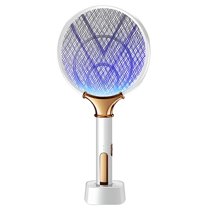 HIBIBUD Electric Fly Swatter 4000V Bug Zapper Racket Dual Modes Mosquito Killer with Purple Mosquito Light Rechargeable for Indoor Home Office Backyard Patio Camping