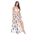 thumbnail image 2 of FORMRS Womens Long Sarong Beach Wrap Semi-Sheer Bikini Skirt Bathing Swimsuit Cover Up, Various Vegetables Pattern, 2 of 7