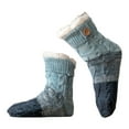 thumbnail image 3 of Winter Adult Thicken Warm Floor Socks - Thick Lamb Wool Fleece-Lined Indoor Socks with Non-Slip Silicone Soles & Button Closure, Soft Warm Cozy Lounging Socks for Home Comfort, 9.84*6.69in, Blue, 3 of 7