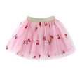 thumbnail image 1 of WEAIXIMIUNG Denim Skirt Mini Ruffle Embroidery Tutu Skirt with Heart Cherry Pineapple for Girls 1 10 Years, 1 of 5