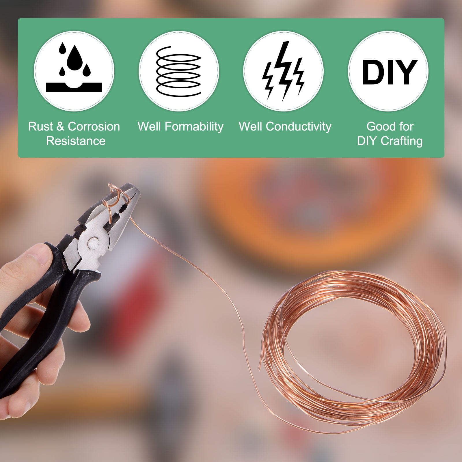 3-Rolls 99.9% Soft Copper Wire, 18 17 15 Gauge 16FT Pure Copper Wire for DIY [5M Each]