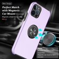 thumbnail image 3 of Case for iPhone 12 Pro Max, [Built-in Camera Cover] Military Shockproof Phone Case Cover with Embedded Metal Ring Stand Kickstand [Support Magnetic Car Holder] for iPhone 12 6.7'', Lavender, 3 of 13