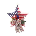 thumbnail image 2 of erdimoy 4th of July Patriotic Star Wooden Door Hanger, 19.68in USA Flag Star Wreath Sign with Berries Bow for Independence Day Front Door Porch Decor, 2 of 6
