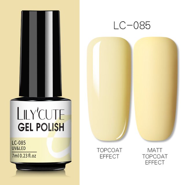 LILYCUTE 138 colores Gel esmalte de uñas amarillo Color brillante semipermanente LED Soak Off Gel barniz mate Base capa superior Gel híbrido zhangmengya LED