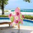thumbnail image 3 of Yayeee Kids Hooded Towels Toddler Soft Absorbent Beach Bathing Wrap 50" x 23.5", Floral Raspberries, 3 of 5