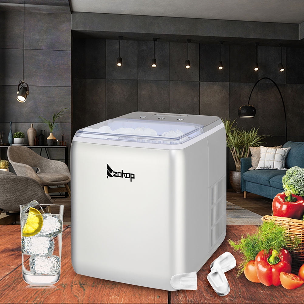 Private Jungle 120V 150W 44lbs/20kg/24h Ice Maker ABS Transparent Cover/Display Commercial/Home Silver Private Jungle 120V 150W 44lbs/20kg/24h Ice Maker ABS Transparent Cover/Display Commercial/Home Silver