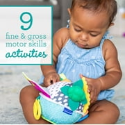 Infantino Busy Lil Soft Sensory Toy Ball with Activities for Babies 6-12 Months, Multicolor Fruits & Veggies