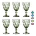 thumbnail image 1 of Juego de 6 Copas de Cristal Labrado VITTORI Vintage Color Verde Olivo 335 ml, 1 of 5