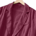 thumbnail image 6 of Evdexr Mens Big and Tall Blazer Button Down Linen Dress Shirts Cotton Long Sleeve Beach Suits Fall Striped Wrinkle Free Loose Fit Jackets Hot Pink XL, 6 of 6