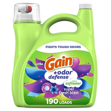Gain   Odor Defense Liquid Fabric Softener, 190 Loads - Super Fresh Blast 140 oz