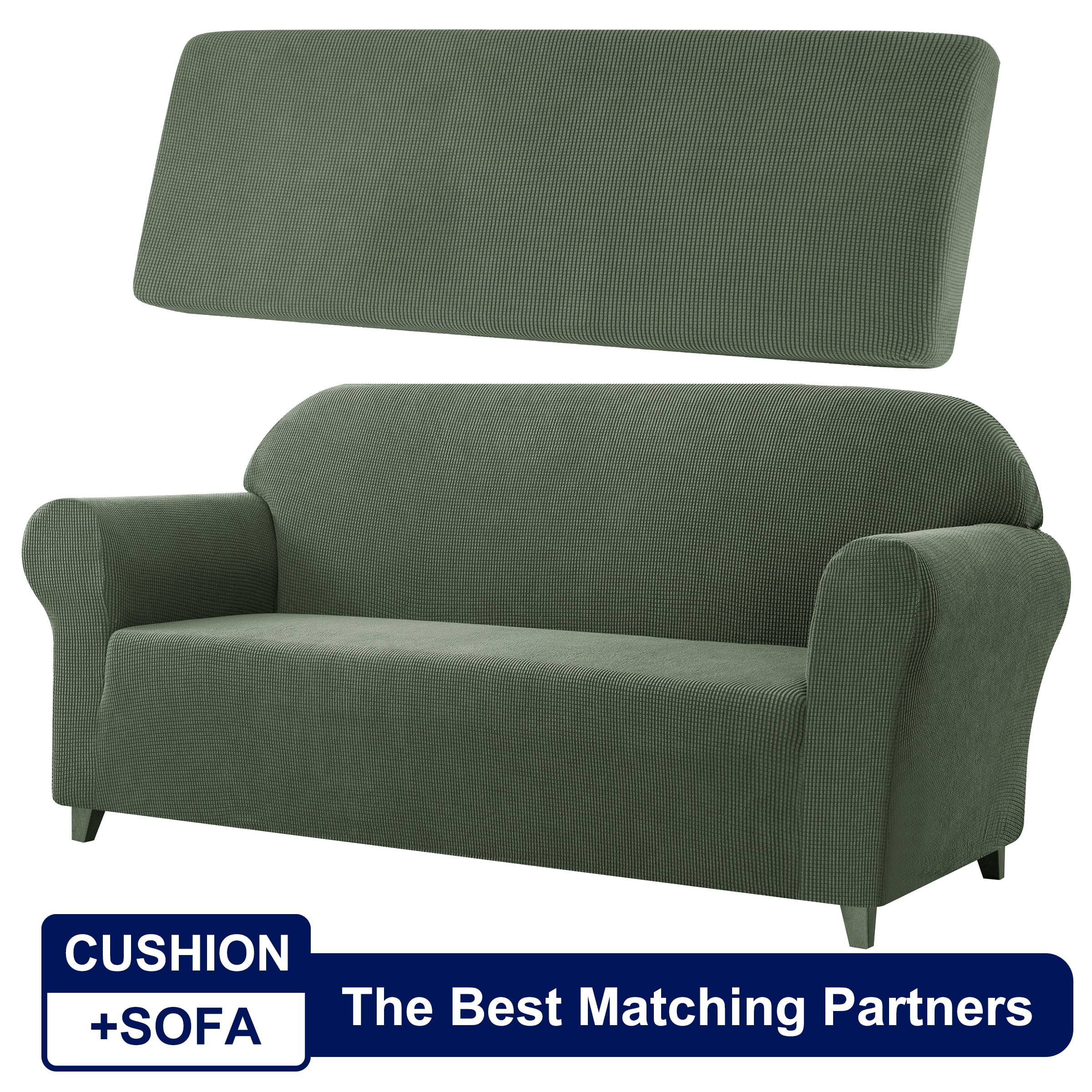 Subrtex Sofa Cover 1 Piece Slipcover with extra Stretch Cushion Seat Cover, Sofa, Olive Drab
