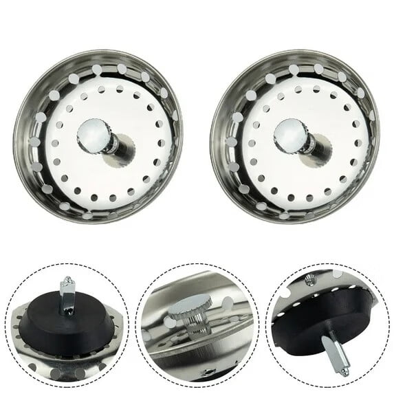 Pack de 2 Tapones de Drenaje Sink para Cocina,Tapón Antidesgaste de Acero Inoxidable