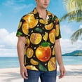 thumbnail image 2 of Lsque Tangerine pattern Hawaiian Shirt for Men, Unisex Summer Beach Casual Short Sleeve Button Down Shirts-X-Large, 2 of 9