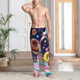 thumbnail image 2 of Fuzoiu Space Colorful Donut Print Men's Pajama Pants,Lounge Pants for Men,Lounge PJ Bottoms,Sleepwear Pants with Drawstring Pockets -X-Large, 2 of 6
