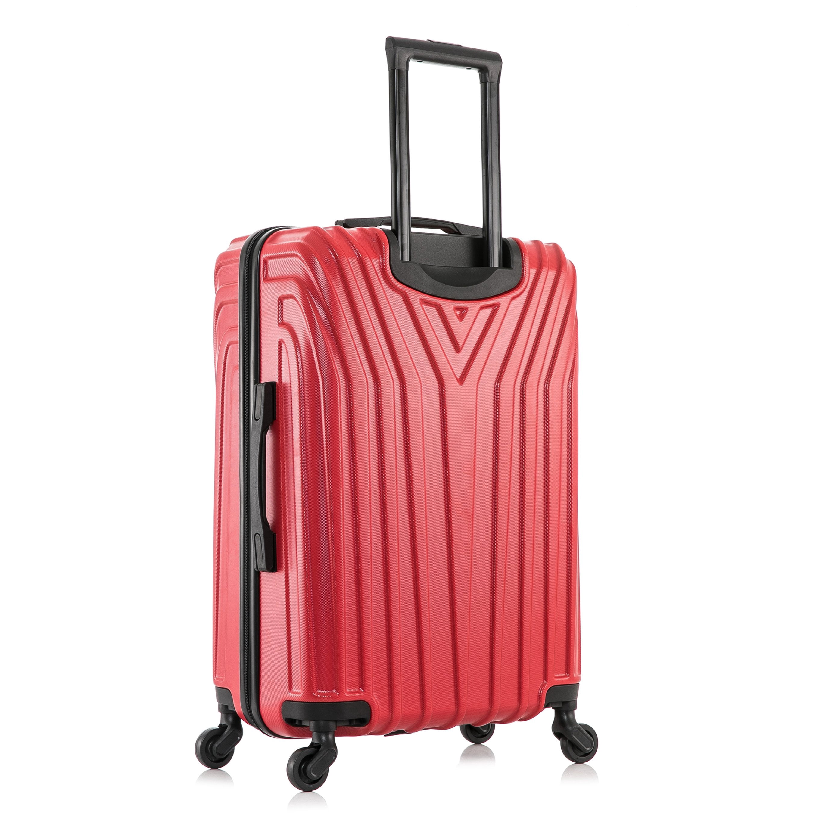 InUSA Vasty 24" Hardside Lightweight Luggage with Spinner Wheels, Handle, and Trolley, Red