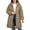 Brown, variant on Cekizud Winter Coats for Women Plus Size Long Hooded Puffer Coat Winter Thermal Outerwear With Side Pockets, XL-5XL