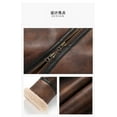 thumbnail image 6 of New Fashion Male Motorcylist Biker Coat Vintage Style Men's Natural Genuine Leather Jacket Real Sheepskin Shearling Thick Wool Liner Brown Plus Size for Weight Over 100kgs,58,Brown, 6 of 8