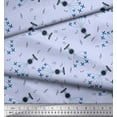 thumbnail image 3 of Soimoi Rayon Crepe Fabric Airplane,Guitar Wire & Notes Musical Instrument Decor Fabric Printed Yard 46 Inch Wide, 3 of 3
