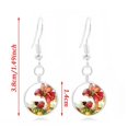 thumbnail image 3 of 925 Sterling Silver Teardrop Real Flower Drop Earrings, 3 of 5