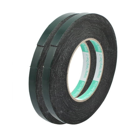 2pcs 10M x 10mm x 1mm Dual-side Adhesive Shockproof Sponge Foam Tape Green
