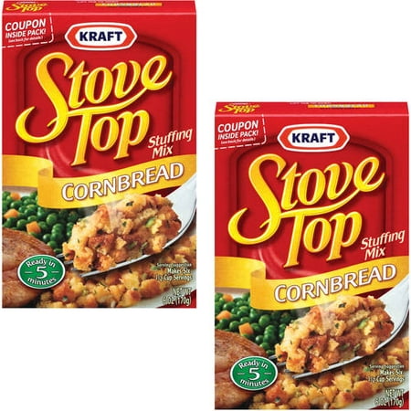 (2 Pack) Kraft Stove Top Cornbread Stuffing Mix, 6 oz (Best Box Stuffing Recipe)