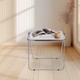 thumbnail image 2 of Clear Acrylic Folding TV Tray Table, Clear Acrylic Modern Square Side Table, Small Folding Desk, No Assembly Required, 2 of 29