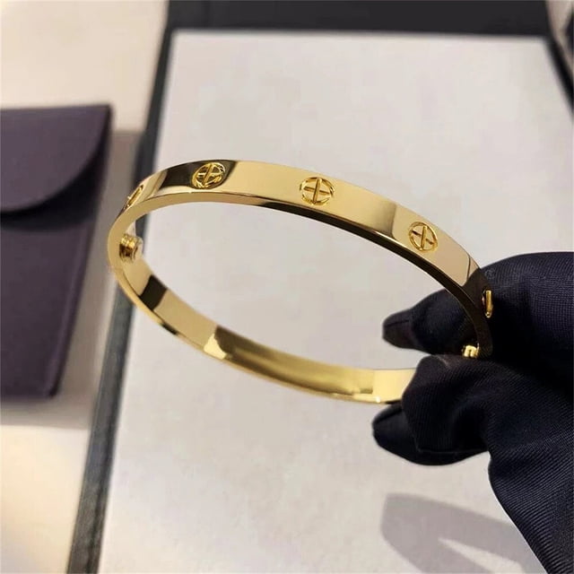 Pulsera de circón y tuerca cruzada para mujer, brazalete de acero inoxidable, joyería de marca, nuevo diseño, 2023