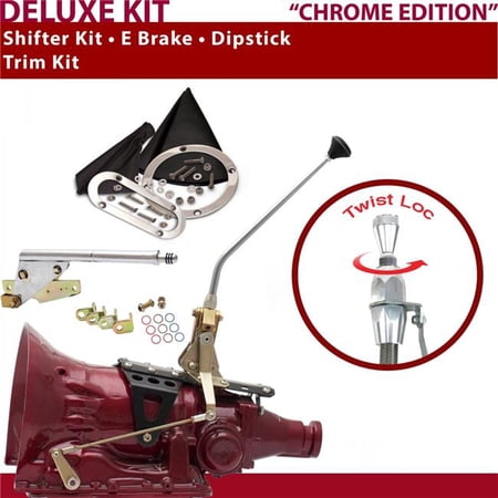 American Shifter C4 Shifter Kit Chrome 12 in. E Brake Trim Kit Dipstick for F75AF