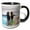 Black/White, variant on 3drose, an Image of Two Horses Running Along the Beach., 15oz Two-tone Black Mug