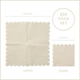 thumbnail image 2 of Cocktail Napkin 2-Ply Scalloped Edged Dessert Napkins Folded Disposable Napkins for Dinner Wedding Birthday Party Bridal Anniversary Reception Event (Milky-White), 2 of 4