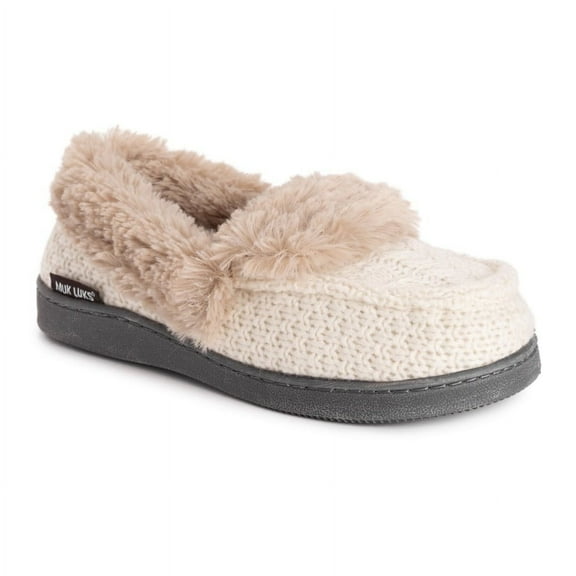 MUK LUKS Women's Anais Slipper-Dark Sapphire/Ivory M