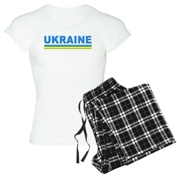 CafePress - Pro Ukraine Pride Ukrainian Flag ??????? Pajamas - Women's Short Sleeve Print T-Shirt and Pants Light Cotton Pajama Set