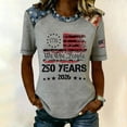 thumbnail image 2 of Fabrcox 1776-2026 250th Anniversary USA Flag Print Crew Neck Women's Short Sleeve Shirts Celebration Independence Day Graphic T-Shirts for Women Gray L, 2 of 3