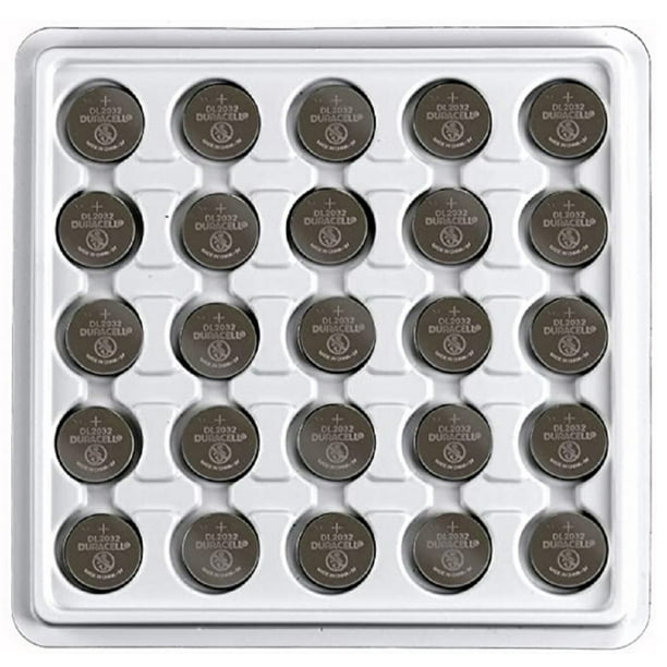 Duracell DL2032 3V 2032 Button Cell Batteries Bulk Tray, 25 Pack