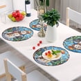 thumbnail image 6 of Ryvnso Christmas Snowman Round Plate Mats Dining Table Placemat Set of 4 for Holiday Decoration, 6 of 7
