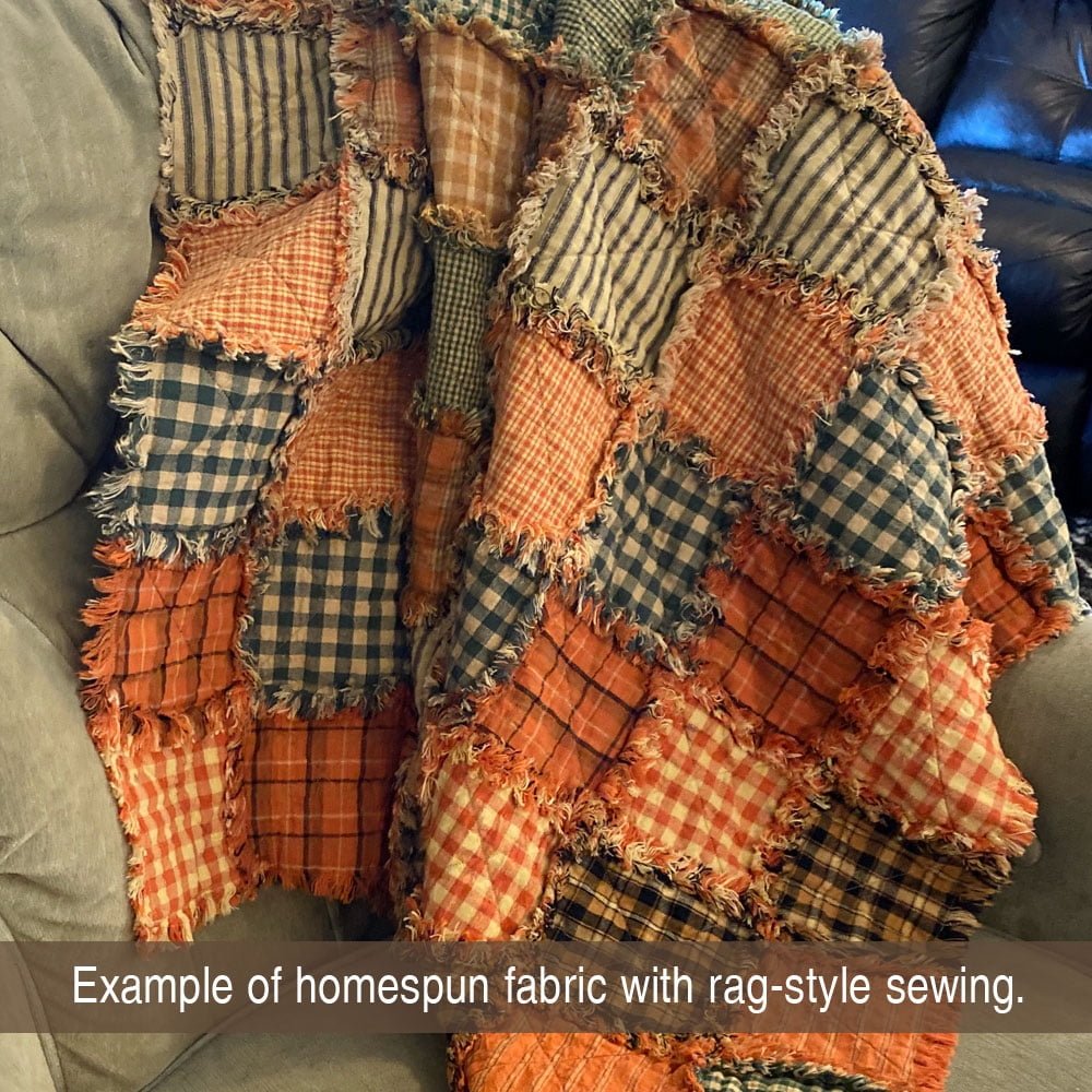 JCS Autumn Spice Plaid Ragged Homespun Cotton Fabric Quilt Kit (200+ six-inch Squares)