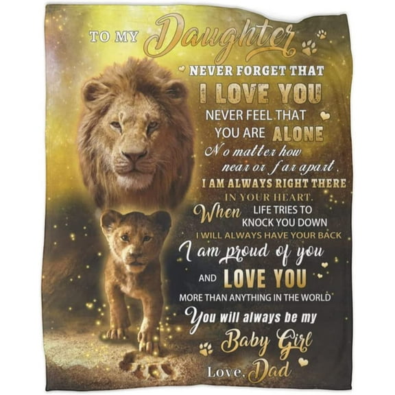 to My Daughter Blanket Gifts from Dad, Birthday Graduation Anniversary Daughter, Flannel Blanket for Birthday Anniversary Graduation Couch, 30x40in Fleece Blanket