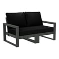 thumbnail image 2 of WestinTrends Montara Outdoor HDPE All-Weather Modern Patio Loveseat with Waterproof Cushions, Gray/Black, 2 of 15