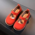 thumbnail image 4 of LoyisViDion Toddler Shoes Clearance Toddler Infant Kids Baby Girls Cute Shoes Solid Princess Soft Leather Shoes Sandals Orange 4-4.5Years, 4 of 7