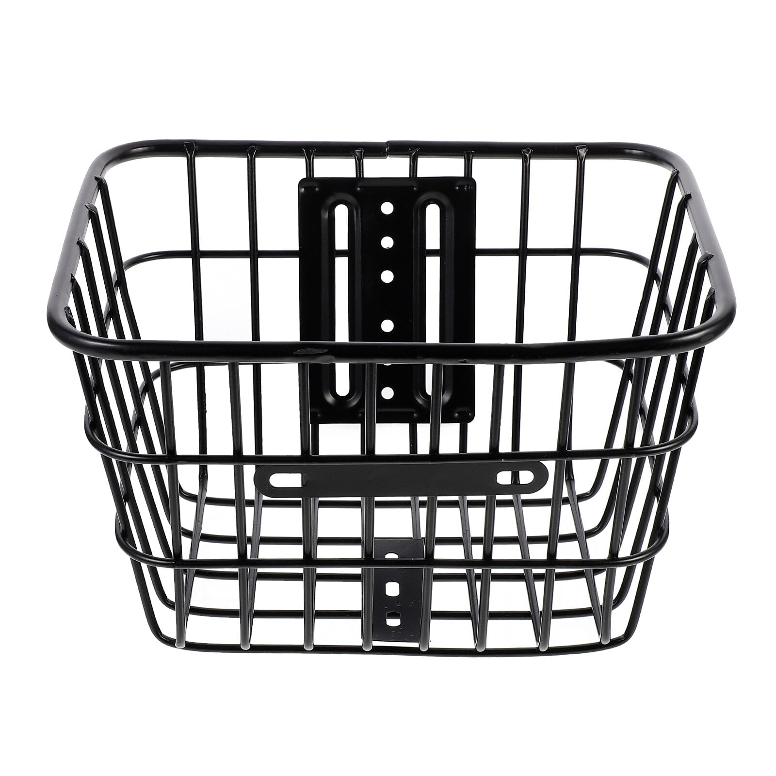 FRCOLOR Foldable Front Handlebar Basket for Bike Iron Wire Large Capacity Black