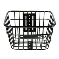 Metal Bike Basket for Kids, Front Storage Basket for Boys and Girls Bikes, Green and Black Design
