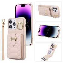 ELEHOLD for iPhone 14 Plus Crossbody Wallet Case with Card Holder Soft PU Leather Shockproof Protective Cover with Shoulder Strap for Women Girls for iPhone 14 Plus,beige